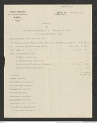 Nachlass Franz Steindachner, Brief und Beilage (Rechnung) von Gustav Schneider (junior) an Franz Steindachner (02.12.1911), Inv.Nr. 462.20, Seite 3